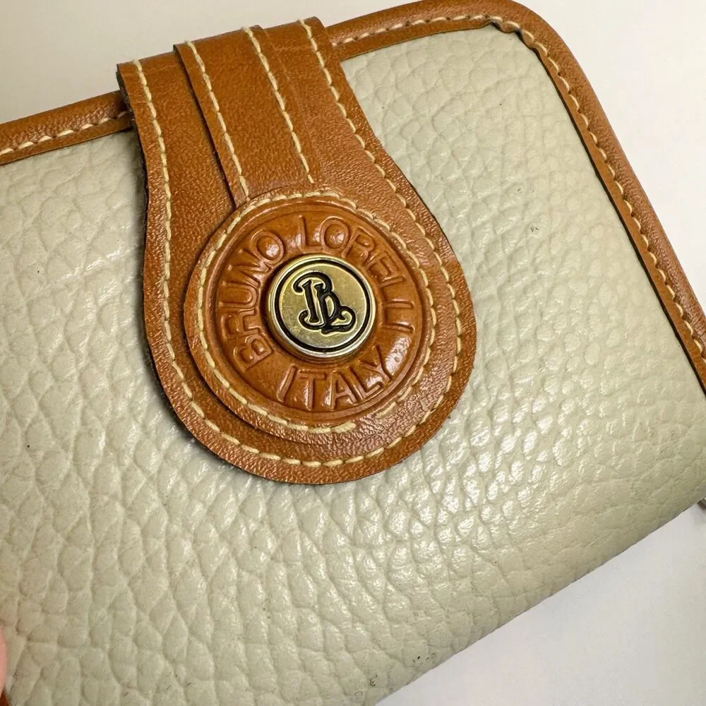 Bruno Lorelli Italy Brown And Ivory Leather‎ Wallet